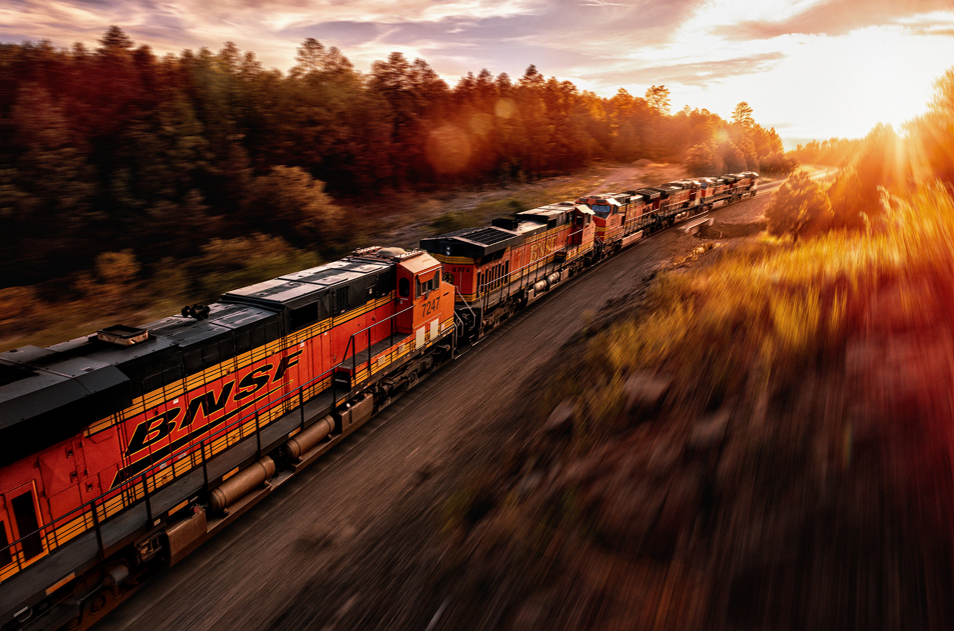 BNSF Freight Train photographed by Advertising Photographer Blair Bunting