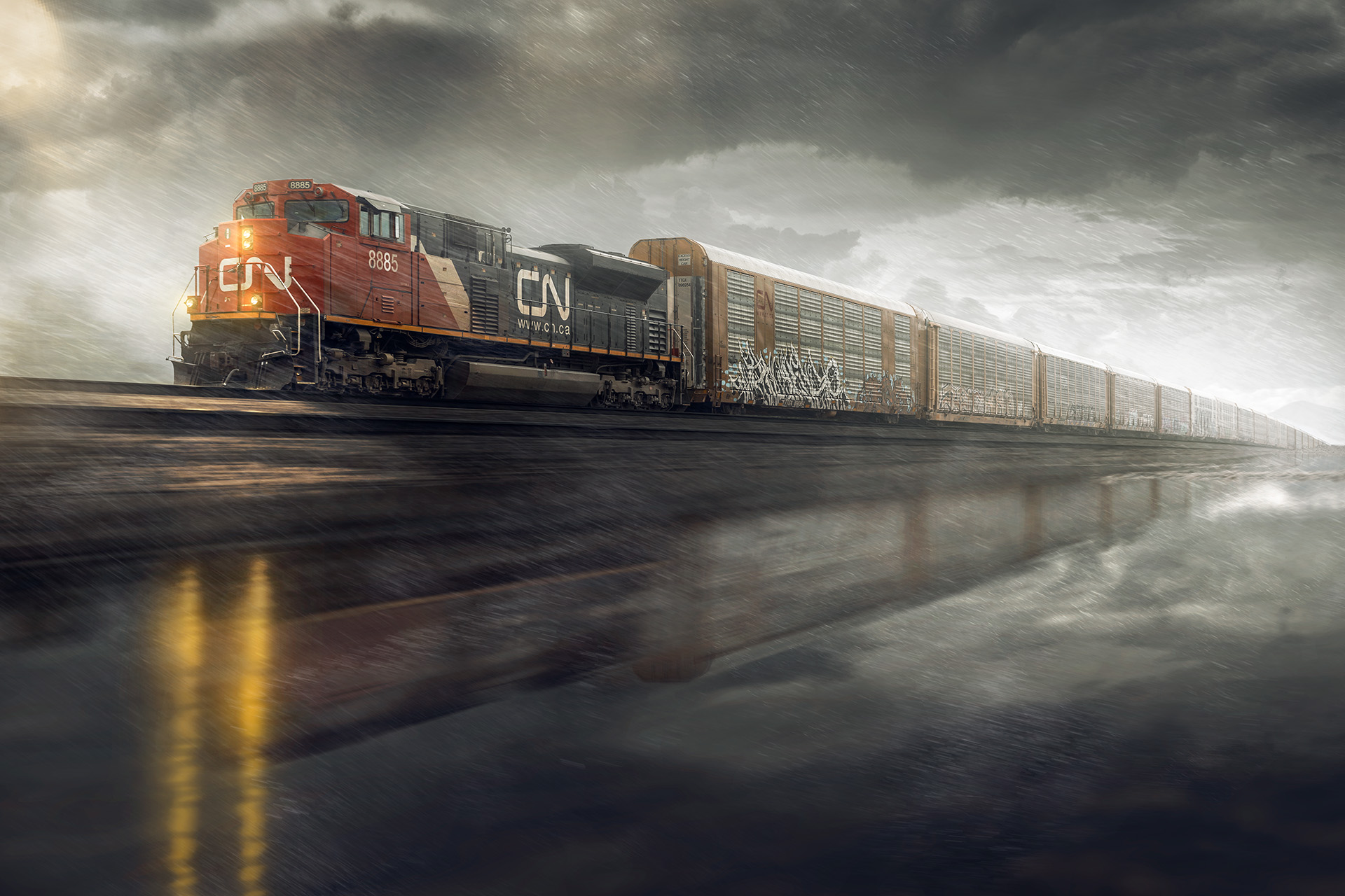 CN Freight Train by Automotive Photographer Blair Bunting