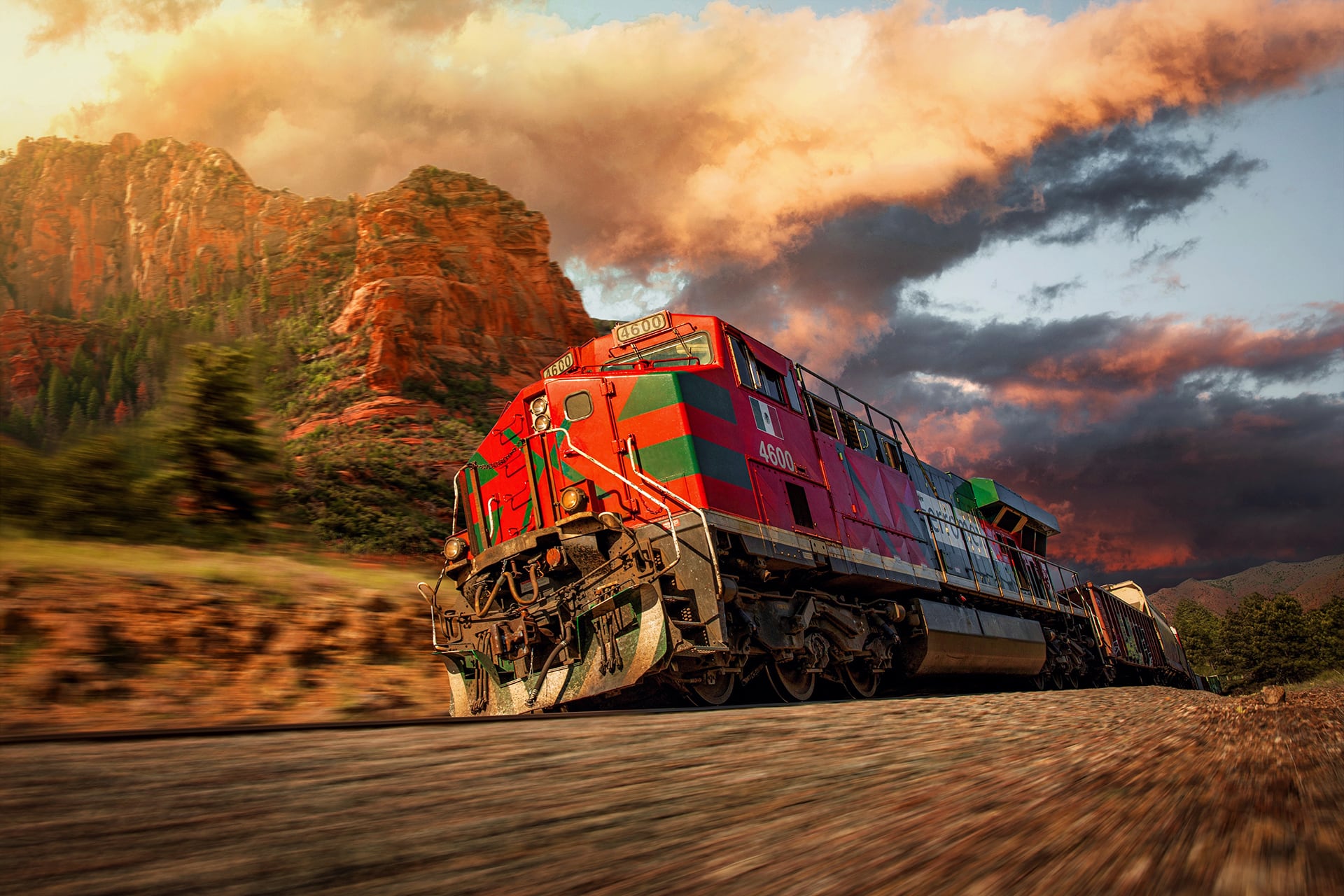 Ferromex Freight Train photographed by Commercial Photographer Blair Bunting