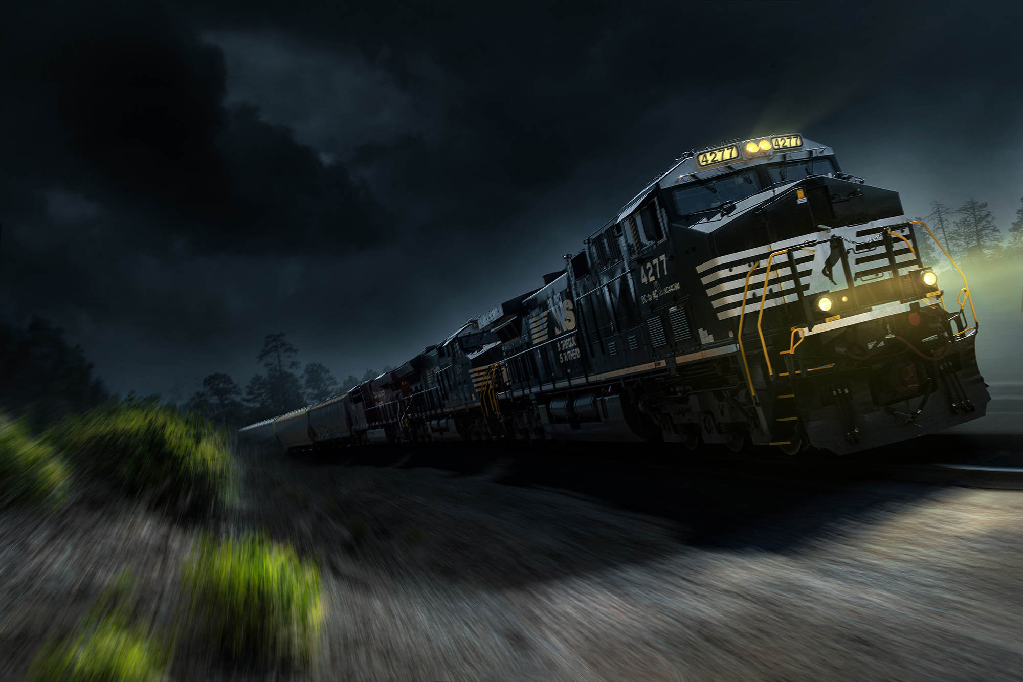 Norfolk Southern Freight Train photographed by Advertising Photographer Blair Bunting in Arizona